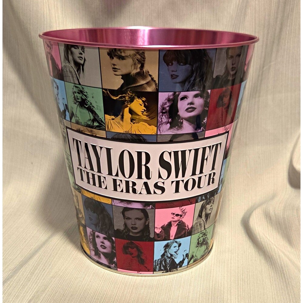 Taylor Swift The Eras Tour Metal Bucket/Tin trash can Photo Collage Pink